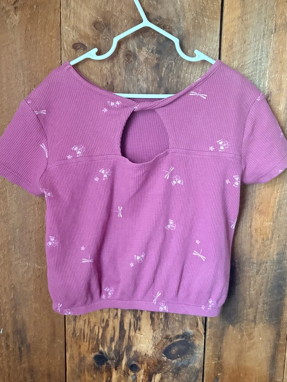 OshKosh B'gosh Mauve Short Sleeve Top with Tiny White Prints